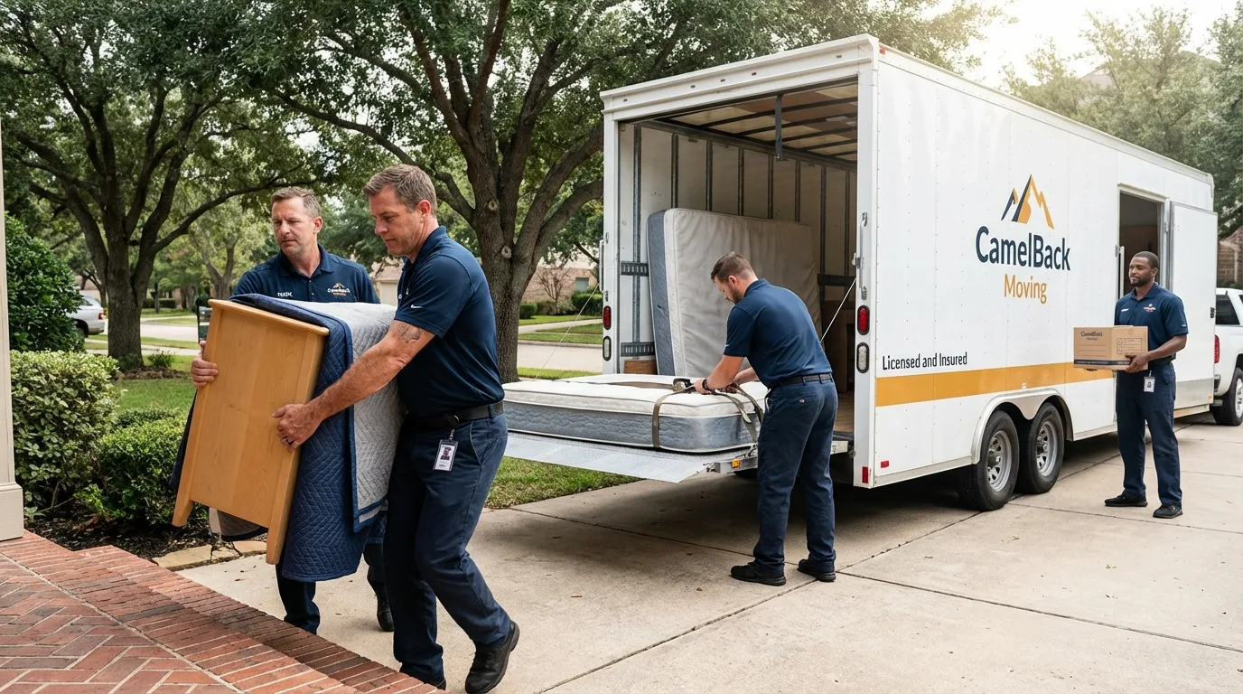 Crew loading residential truck for cross-state move from Castlewood, VA